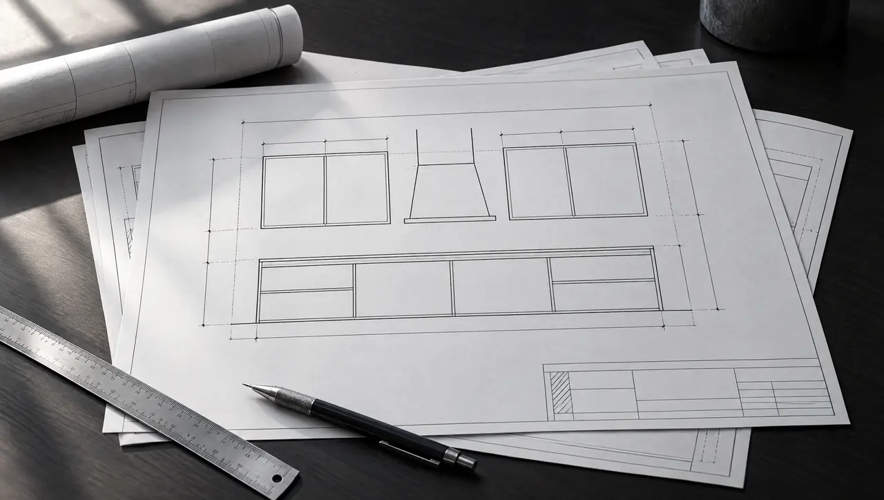 Concept visualization: a kitchen drawing set
