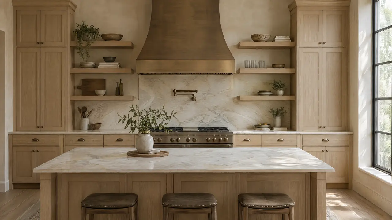 Concept visualization: an open kitchen with an island